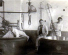 Vojtech Wittmann observing cheese production 1920