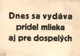 Oznam o výdaji mlieka na prídel po 2. svetovej vojne