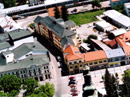 aerial view of the building