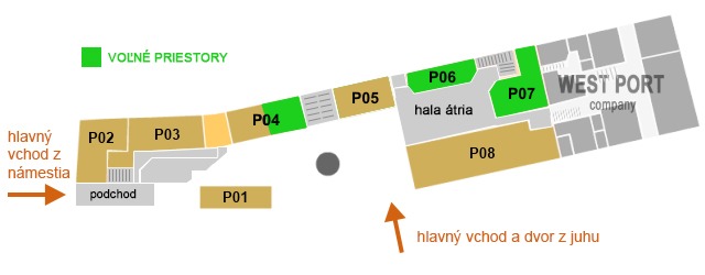 prízemie - mapa priestorov